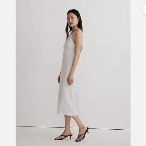 NWT Madewell $110 Goldie Midi Dress 100% Linen White Size 2 NL435 - Picture 4 of 7